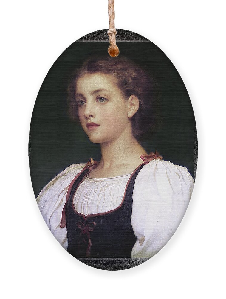 Biondina Ornament featuring the digital art Biondina by Lord Frederic Leighton by Rolando Burbon