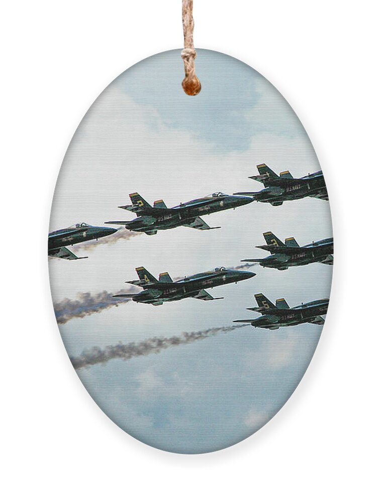 Blue Angels Ornament featuring the photograph Blue Angels by Minnie Gallman