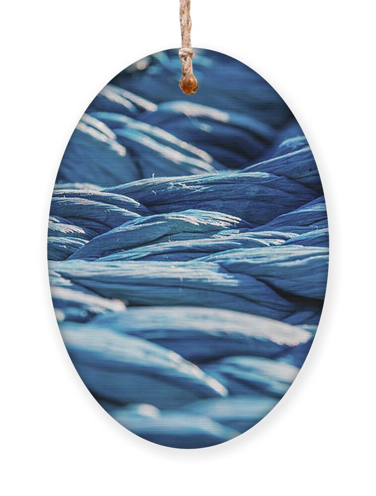 Rope Ornament featuring the photograph Blue rope by Lyl Dil Creations