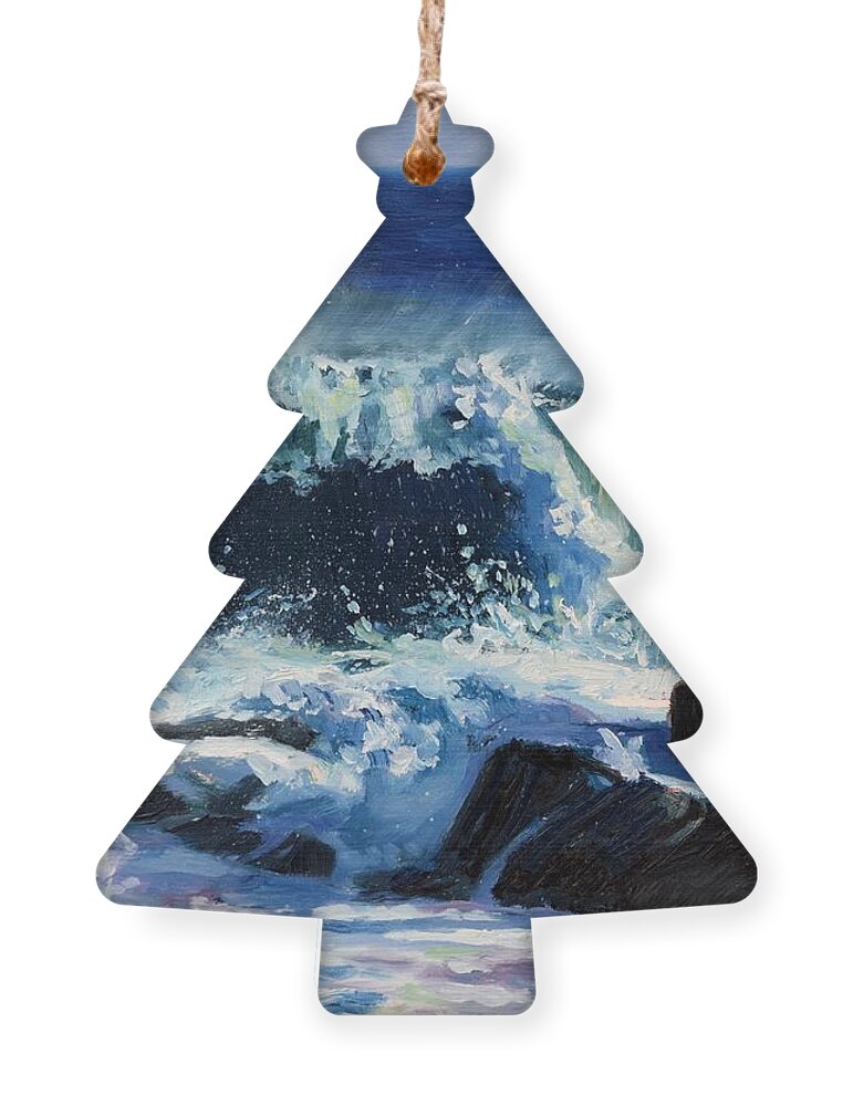 Ocean Ornament featuring the painting Breakers by Eileen Patten Oliver