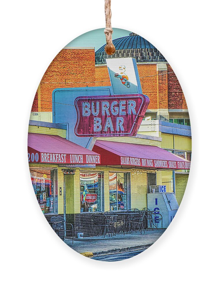 Burger Bar Ornament featuring the photograph Burger Bar by Dale R Carlson