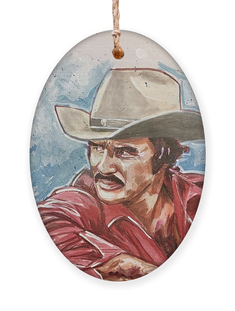 Burt Reynolds Ornament featuring the painting Burt Reynolds by Joel Tesch