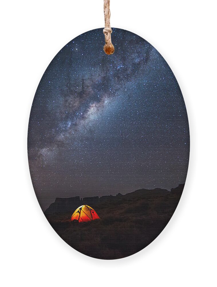 Atmosphere Ornament featuring the photograph Camping Under The Stars The Milky Way by Tcs Photography