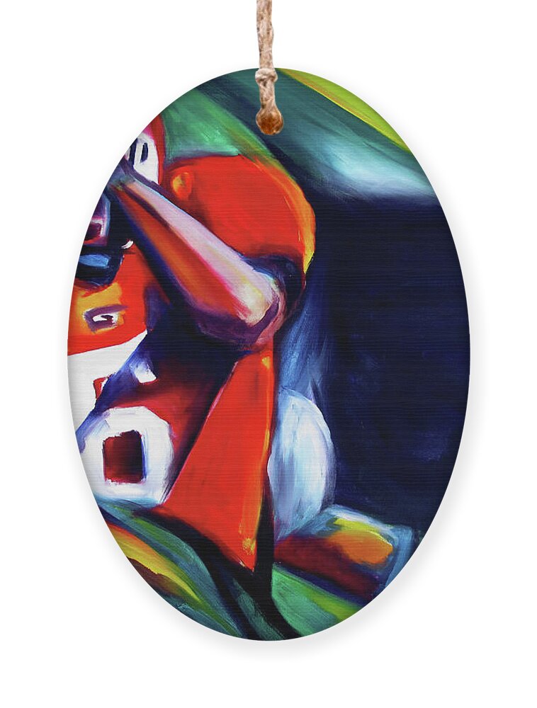 Uga Football Ornament featuring the painting Catch by John Gholson