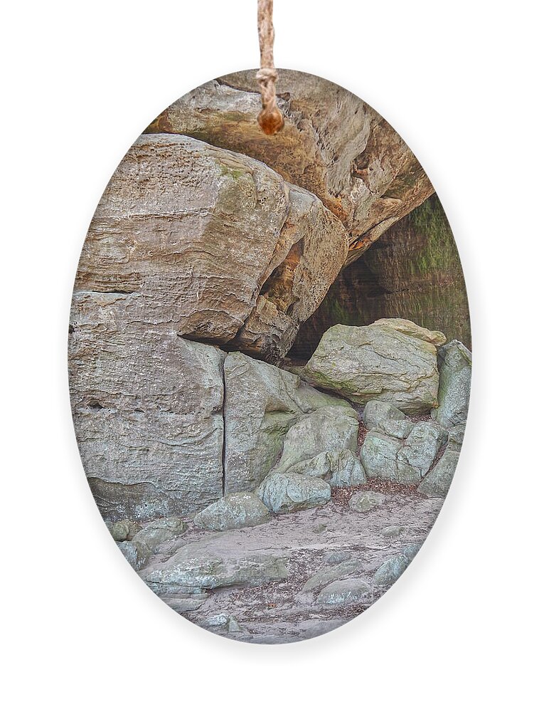 Cliff Ornament featuring the photograph Cave In A Cliff by Phil Perkins
