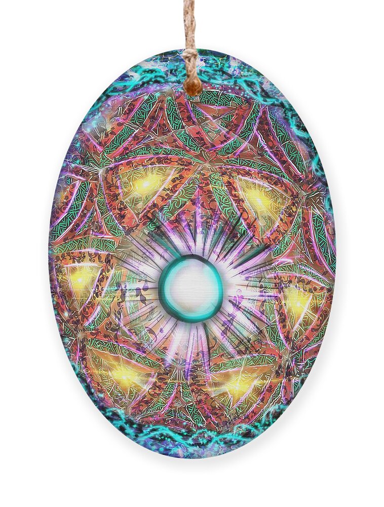 Kaleidoscope Ornament featuring the digital art Centered by Angela Weddle
