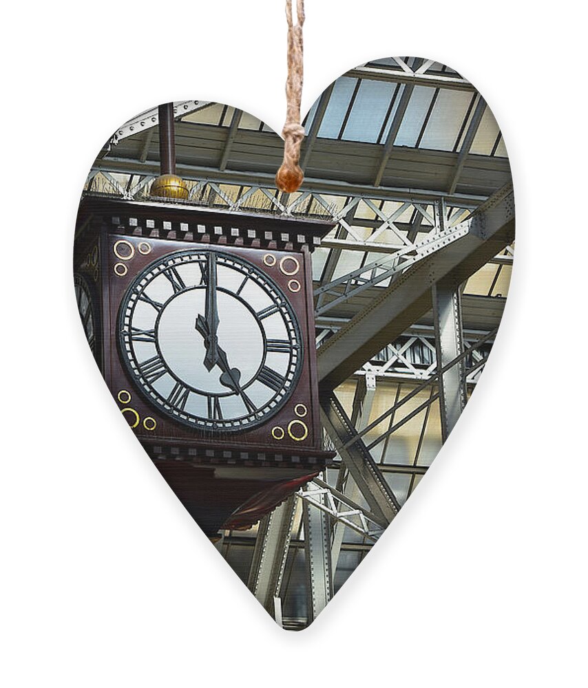 Architecture Ornament featuring the photograph Central Station Clock, Glasgow by Yvonne Johnstone