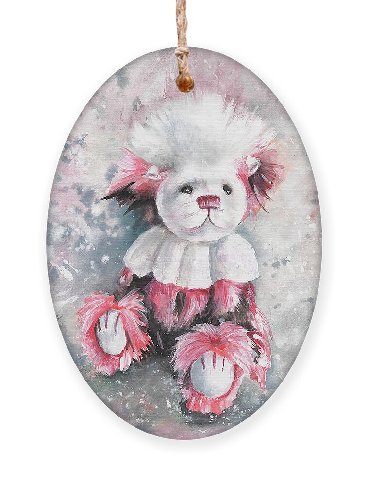 Teddy Ornament featuring the painting Charlie Bear Coconut Ice by Miki De Goodaboom