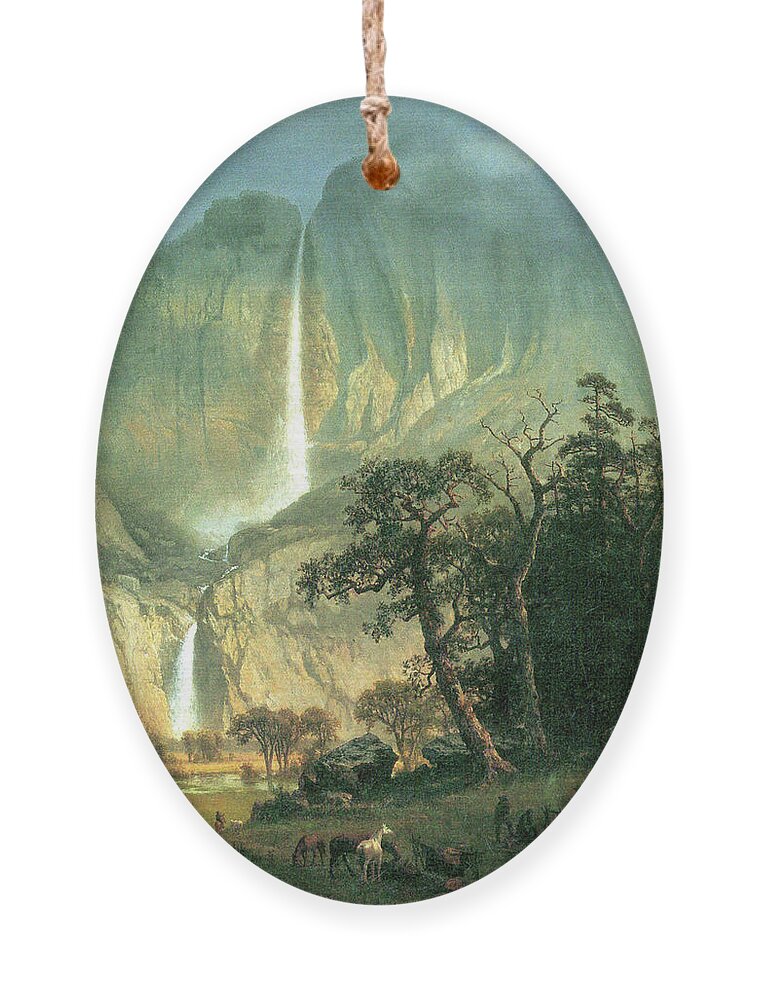 Bierstadt Ornament featuring the painting Cho-Looke, Yosemite Waterfall by Albert Bierstadt