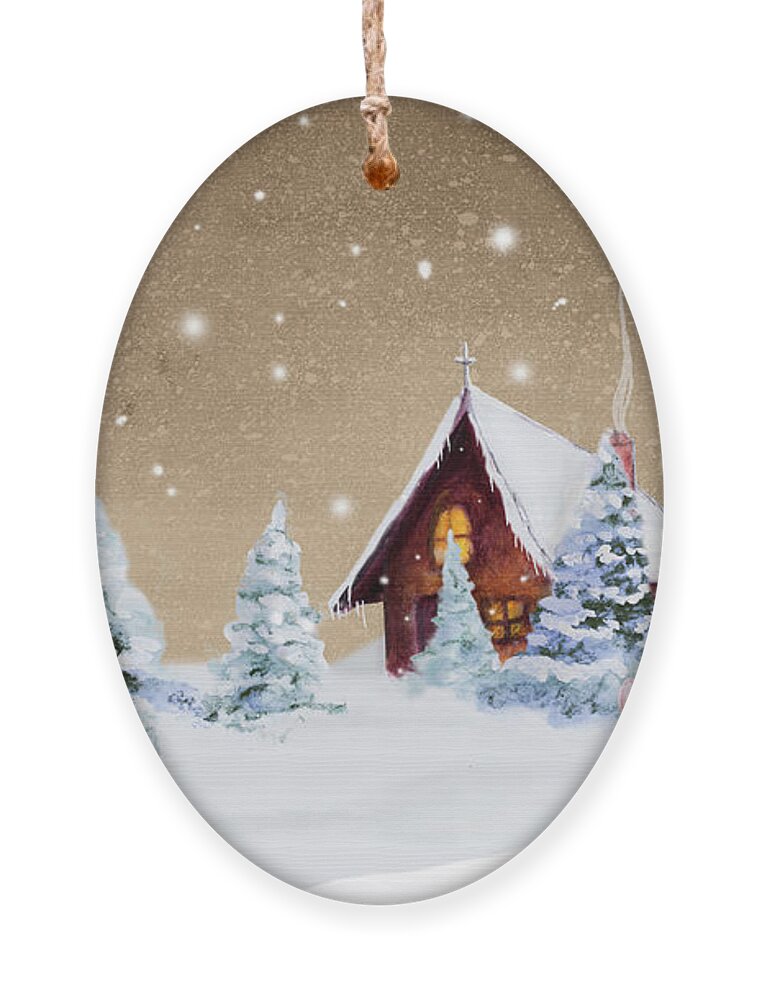 Christmas Ornament featuring the mixed media Christmas Village by Janice Gaynor