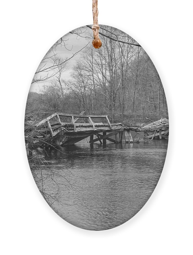 Waterloo Village Ornament featuring the photograph Collapsed Bridge at Waterloo Village by Christopher Lotito
