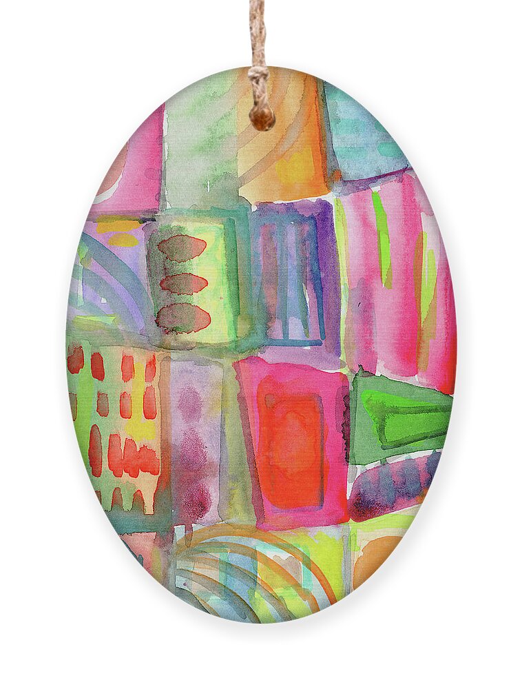 Colorful Ornament featuring the painting Colorful Patchwork 2- Art by Linda Woods by Linda Woods