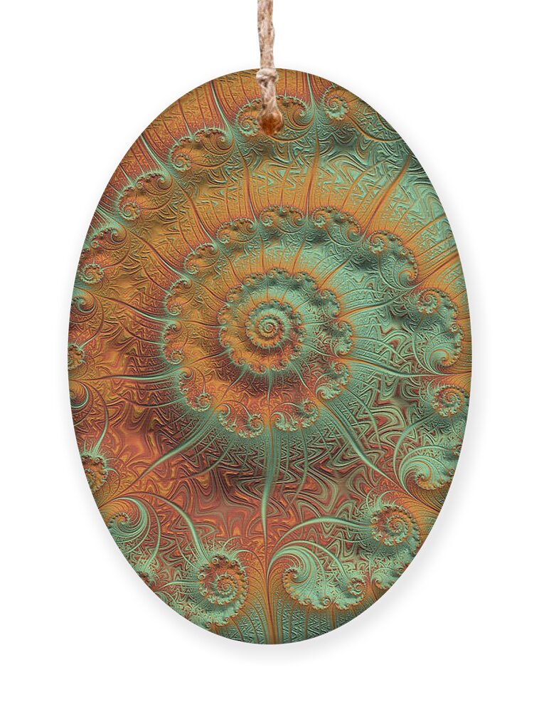 Copper Verdigris Ornament featuring the digital art Copper Verdigris by Susan Maxwell Schmidt