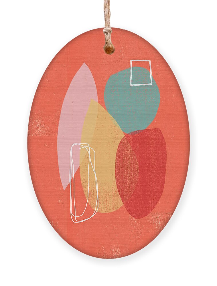 Modern Ornament featuring the mixed media Coral Modern Abstract 1- Art by Linda Woods by Linda Woods