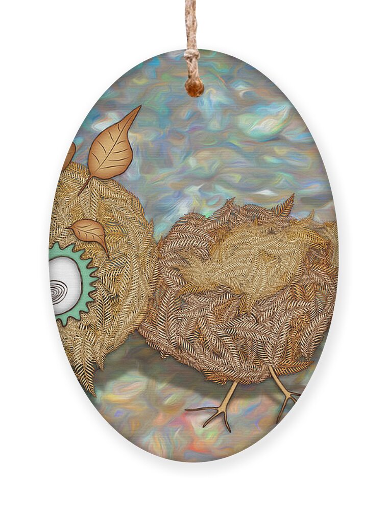 Enlightened Animals Ornament featuring the digital art Count Your Chicken by Becky Titus