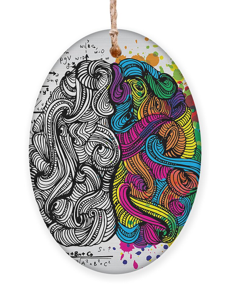 Education Ornament featuring the digital art Creative Concept Of The Human Brain by Kirasolly