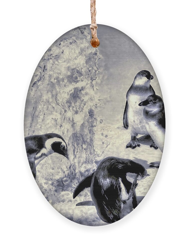Penguins Ornament featuring the photograph Cute Penguins by Pennie McCracken