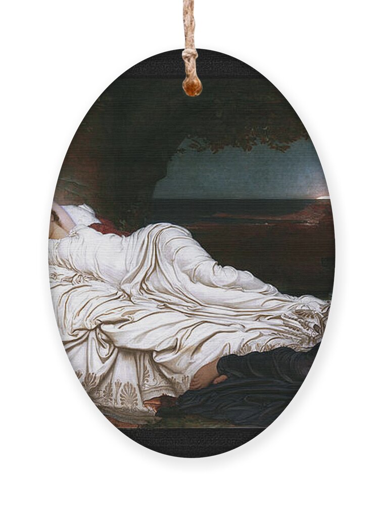 Cymon And Iphigenia Ornament featuring the painting Cymon and Iphigenia by Lord Frederic Leighton by Rolando Burbon