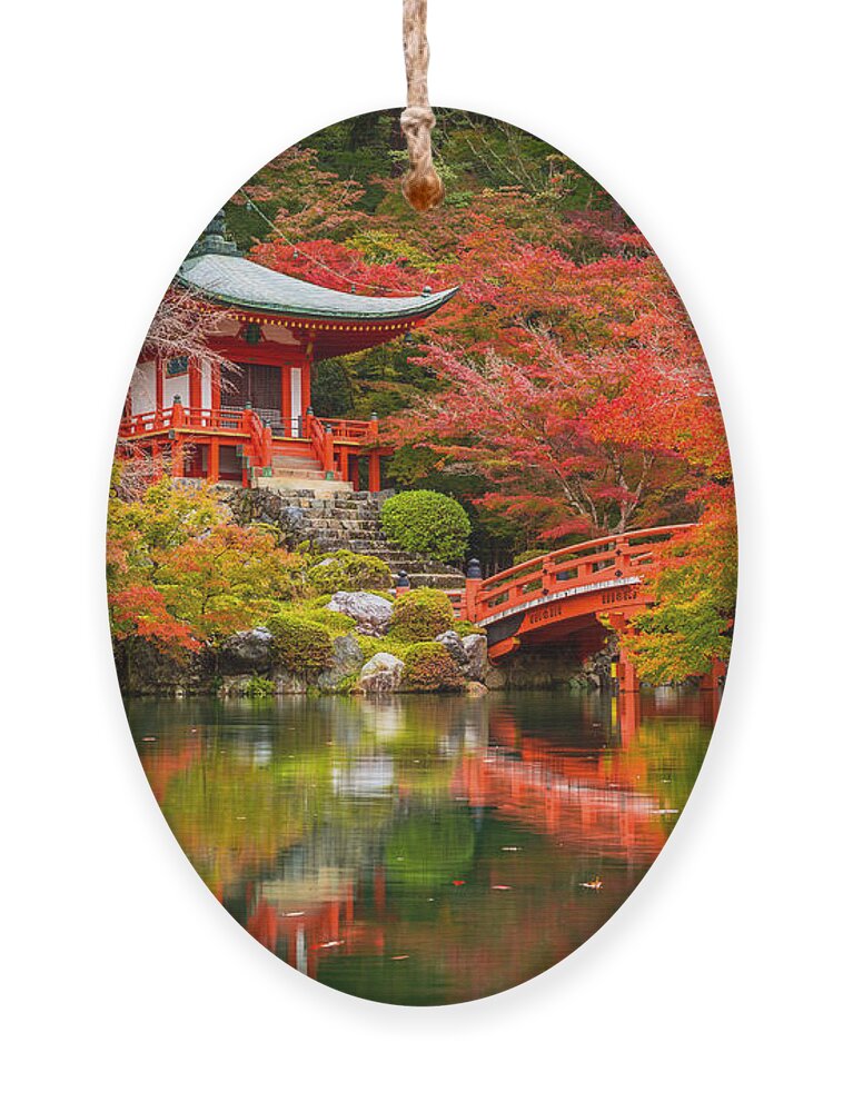 Beauty Ornament featuring the photograph Daigo-ji Temple With Colorful Maple by Patryk Kosmider
