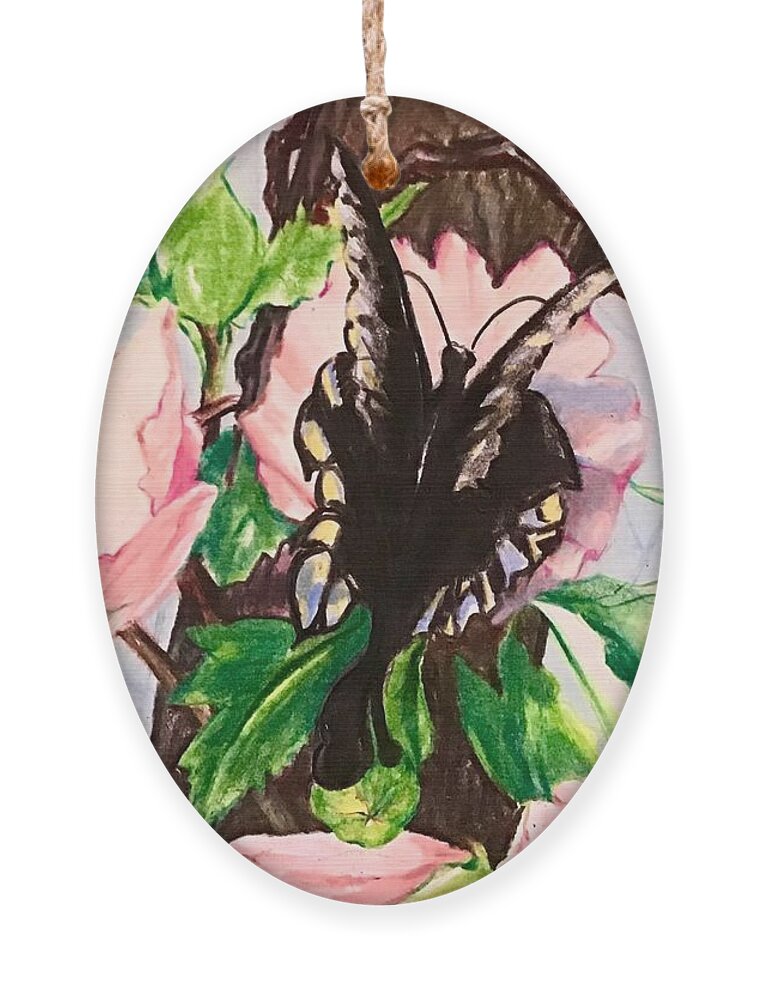Butterfly Ornament featuring the painting Dalliance by Laurel Adams