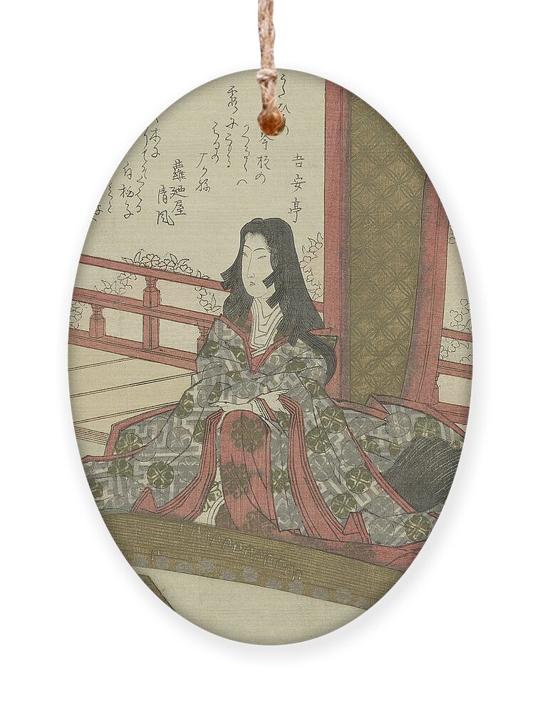 19th Century Art Ornament featuring the relief Dame Gijo by Yashima Gakutei