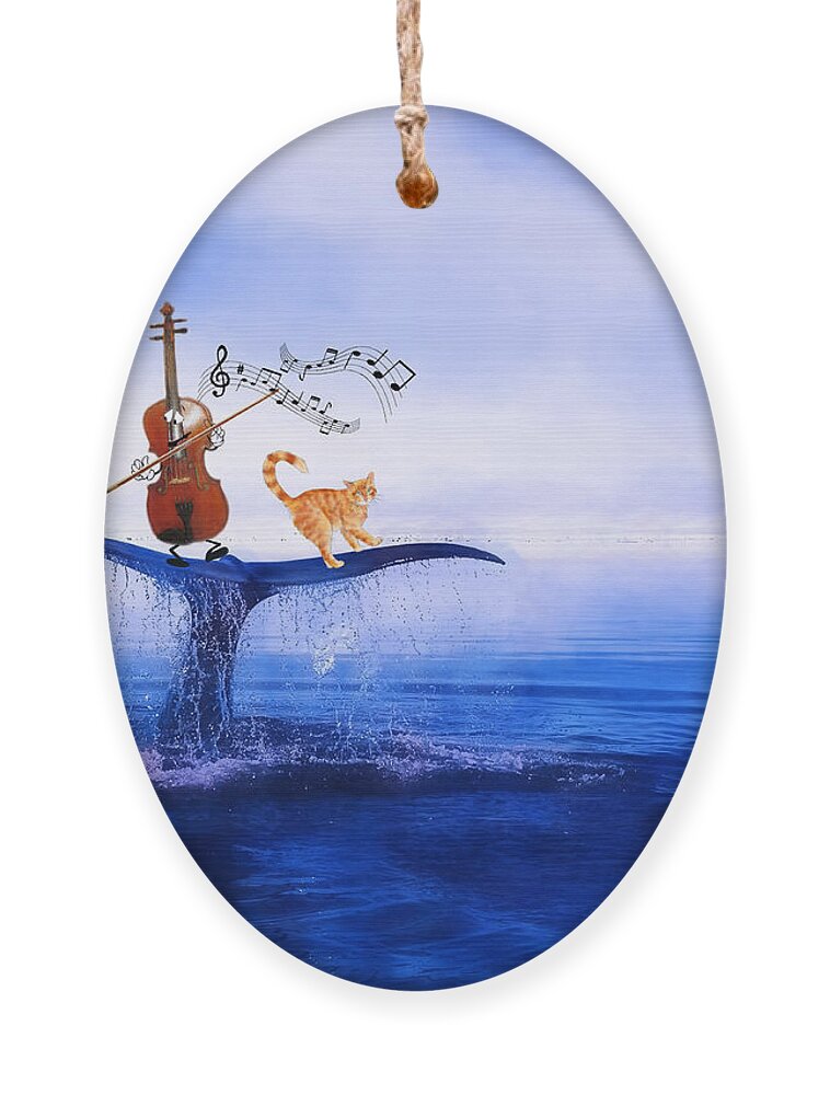 Fiddles Ornament featuring the mixed media Dancing on Whale Tails by Colleen Taylor