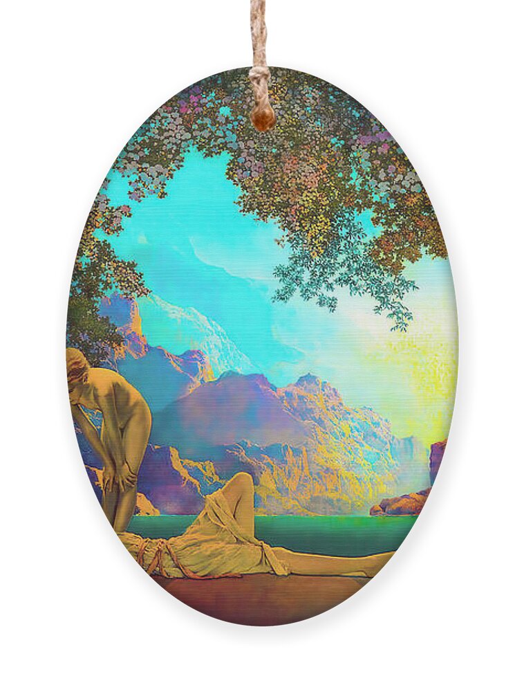 Daybreak Ornament featuring the painting Daybreak by Maxfield Parrish