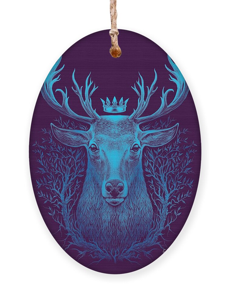 Magic Ornament featuring the digital art Deer Head Graphic Illustration by Barandash Karandashich