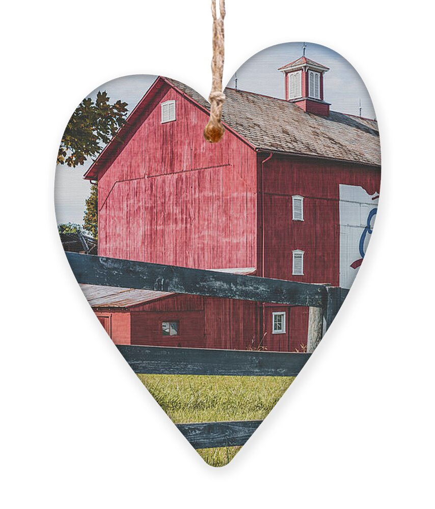 Ohio Wall Art Ornament featuring the photograph Delaware County Bicentennial Barn - Ohio by Gregory Ballos