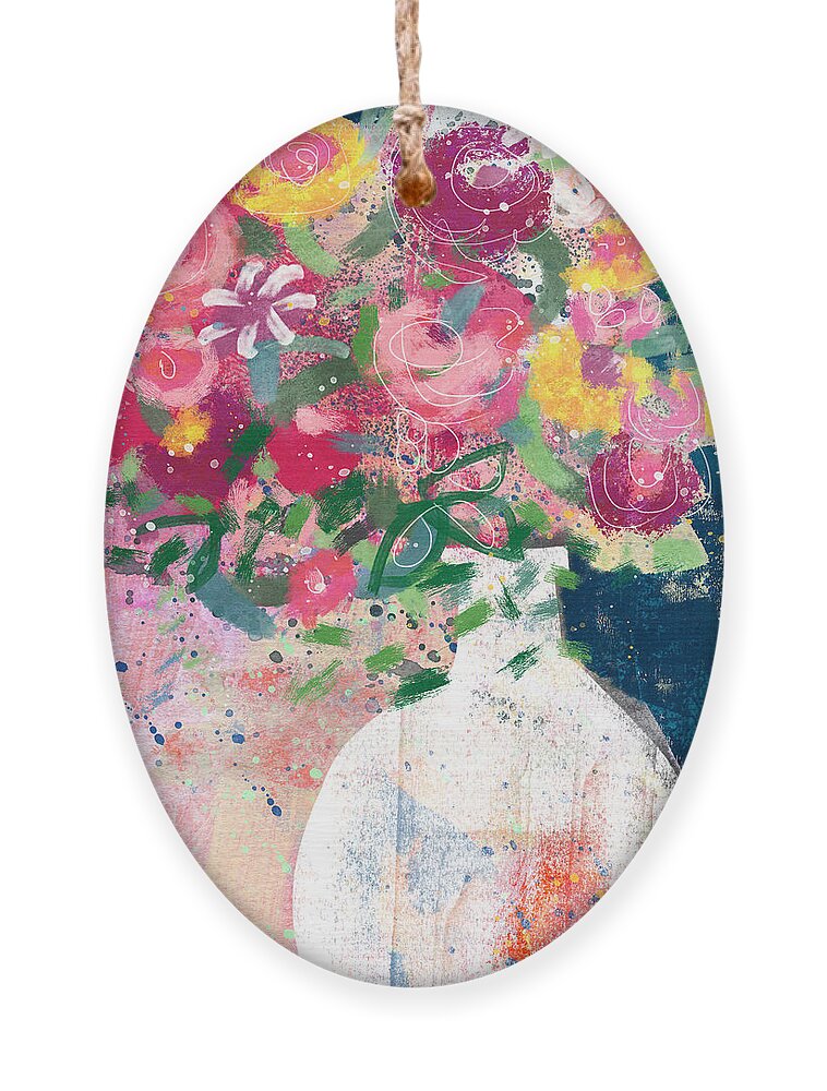 Floral Ornament featuring the mixed media Delightful Bouquet- Art by Linda Woods by Linda Woods