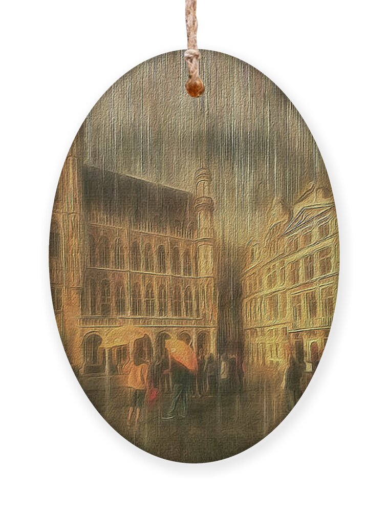 La Grande Place Ornament featuring the photograph Deluge by Leigh Kemp