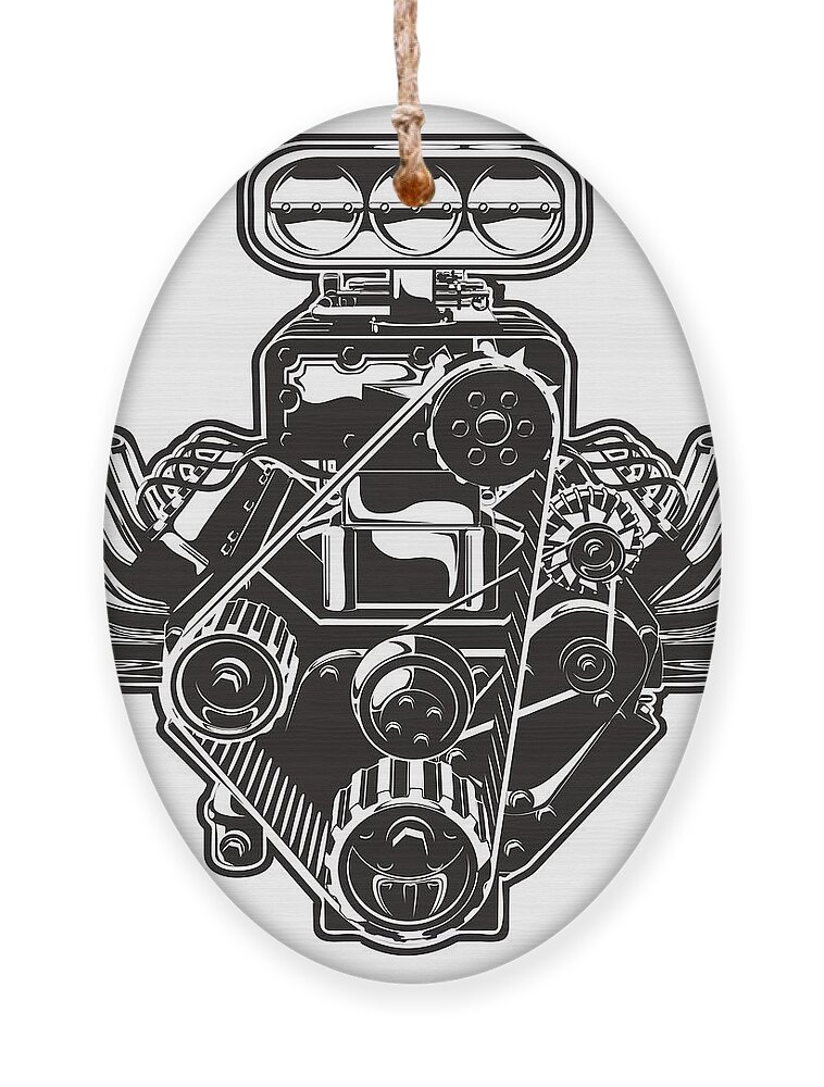Detailed Cartoon Turbo Engine Ornament by Mechanik - Fine Art America