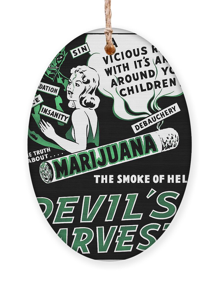 Drugs Ornament featuring the painting Devil's Harvest Marijuana by Continental