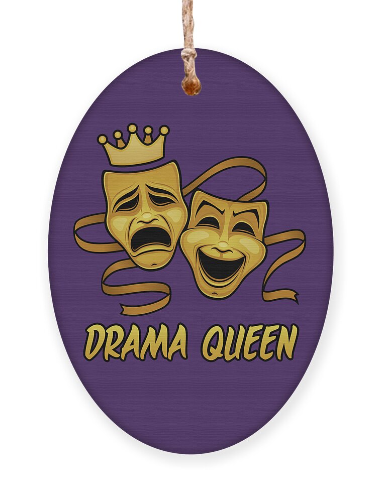 Drama Queen Comedy And Tragedy Gold Theater Masks Ornament by John