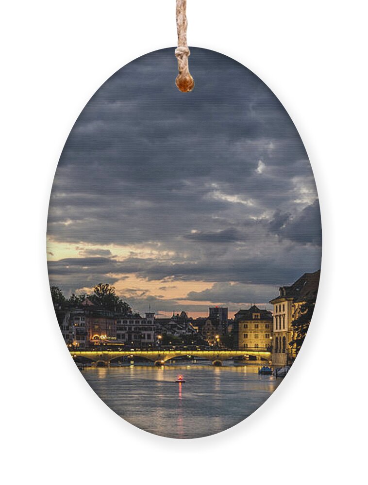Zurich Ornament featuring the photograph Dusk at Zurich by Pablo Lopez