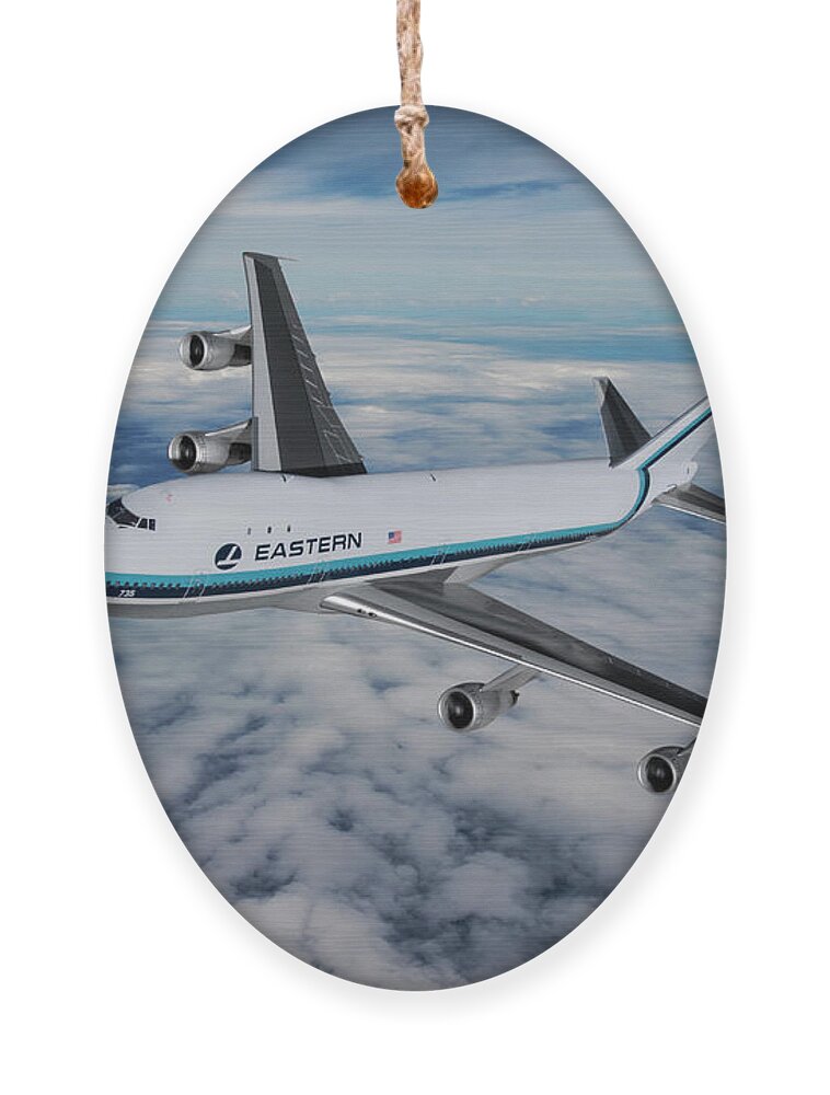 Eastern Airlines Ornament featuring the digital art Eastern Airlines Boeing 747-121 by Erik Simonsen