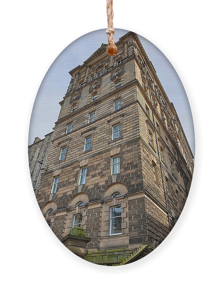 Edinburgh Ornament featuring the photograph Edinburgh City Chambers from Cockburn Street by Yvonne Johnstone