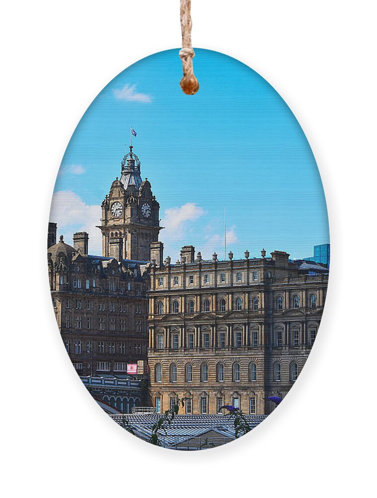 Edinburgh Ornament featuring the photograph Edinburgh GPO and Balmoral, Rear View by Yvonne Johnstone