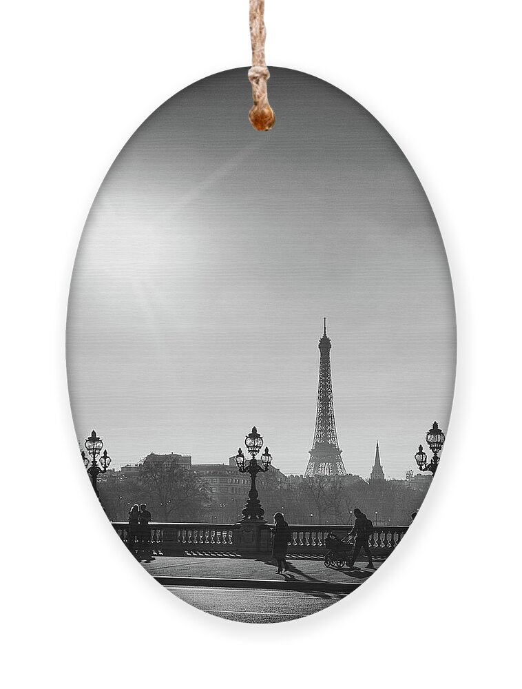 Eiffel Ornament featuring the photograph Eiffel Tower from Pont Alexandre 1 by Nigel R Bell