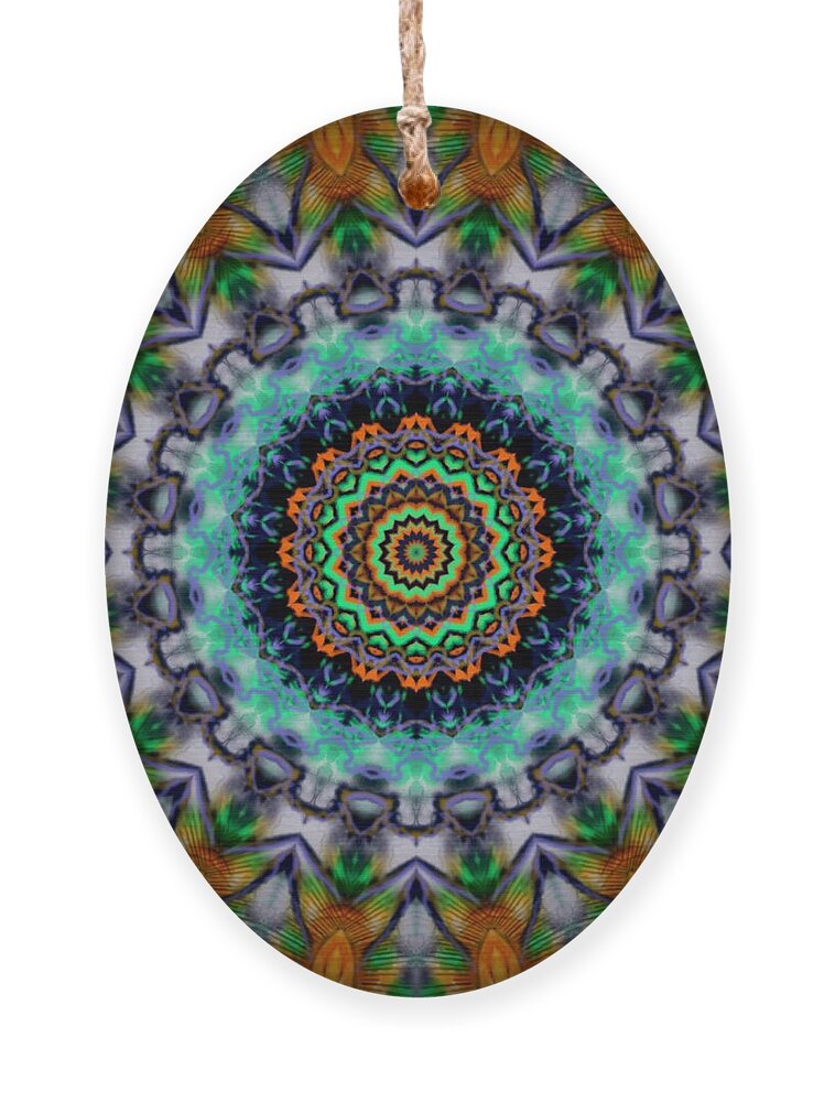 Mandala Ornament featuring the digital art Electric Mandala by Angela Weddle
