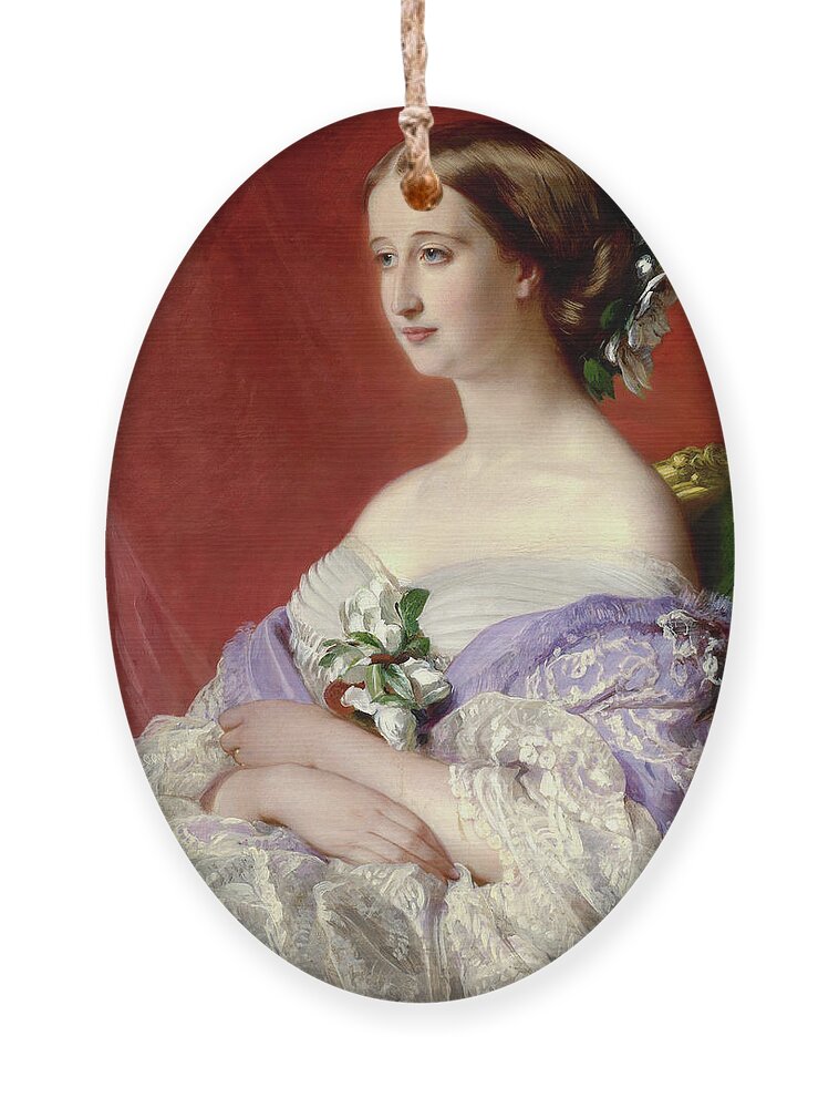 Empress Eugenie (Eugenie de Montijo) with their ladies. Sketch