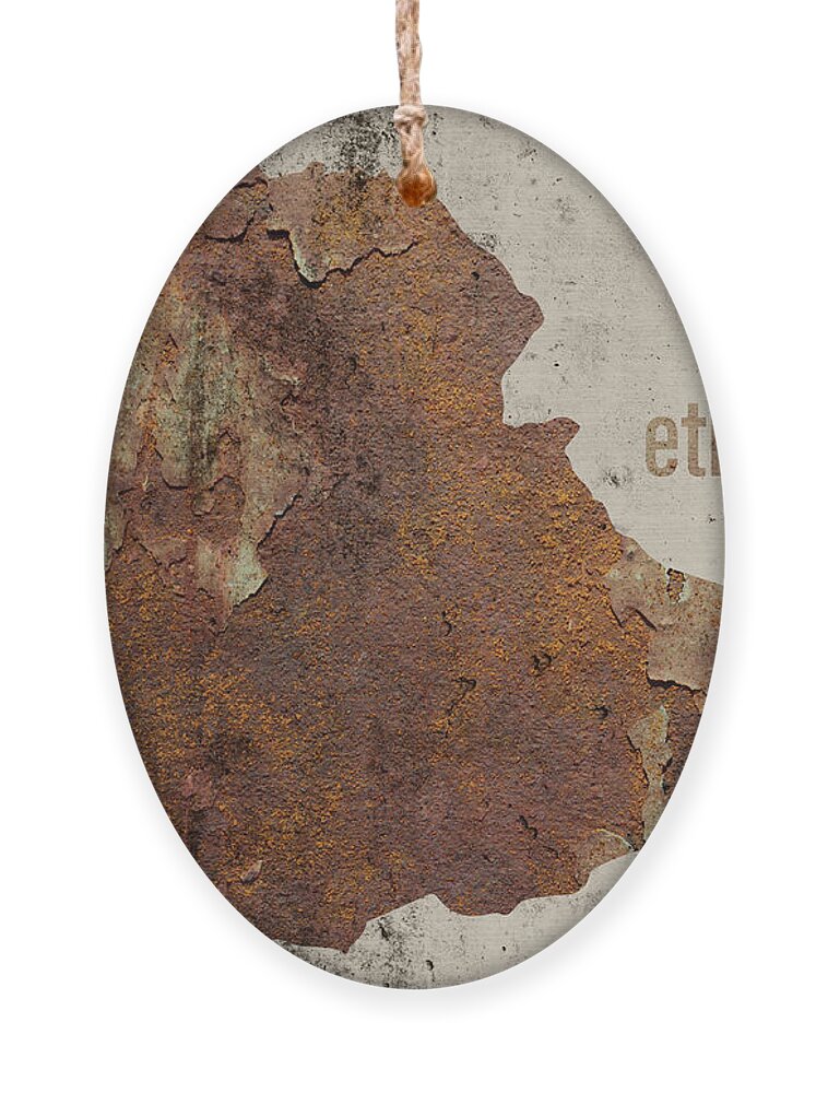 Ethiopia Map Rusty Cement Country Shape Series Ornament by Design Turnpike  - Instaprints