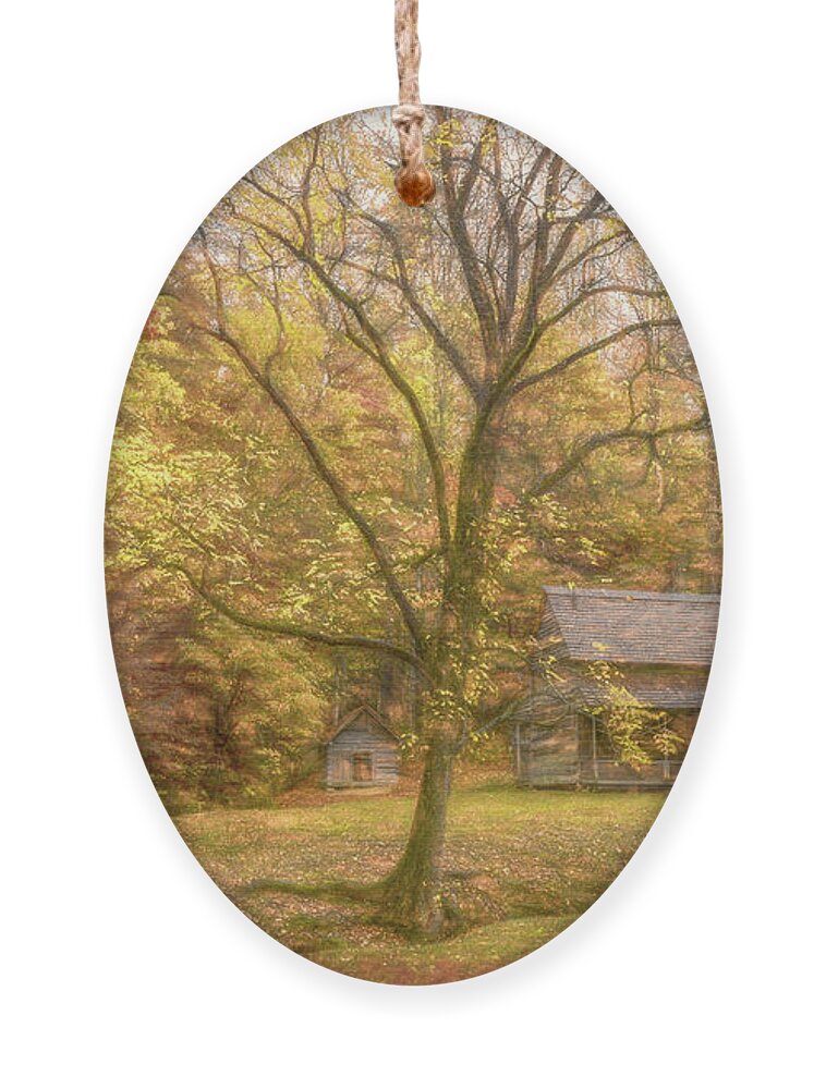 Cades Cove Ornament featuring the photograph Fall at Henry Whitehead's Place by Marcy Wielfaert