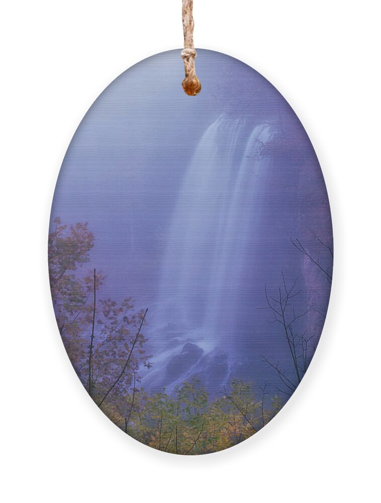 Fog Ornament featuring the photograph Falling Springs Falls by Nunweiler Photography