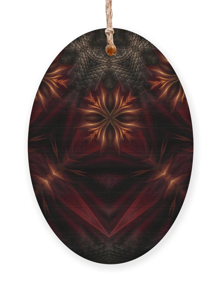 Fire Ornament featuring the digital art Fire Cross M3P by Rolando Burbon