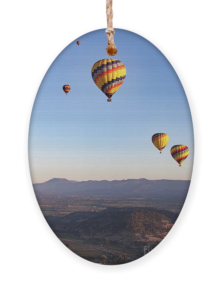 Hot Air Balloon Ornament featuring the photograph Five Balloons by Ana V Ramirez