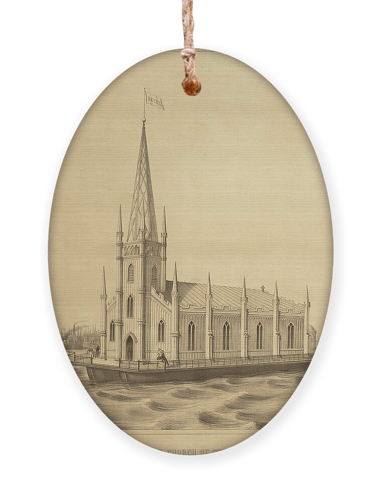 Church Ornament featuring the mixed media Floating Church of The Redeemer by Dennington