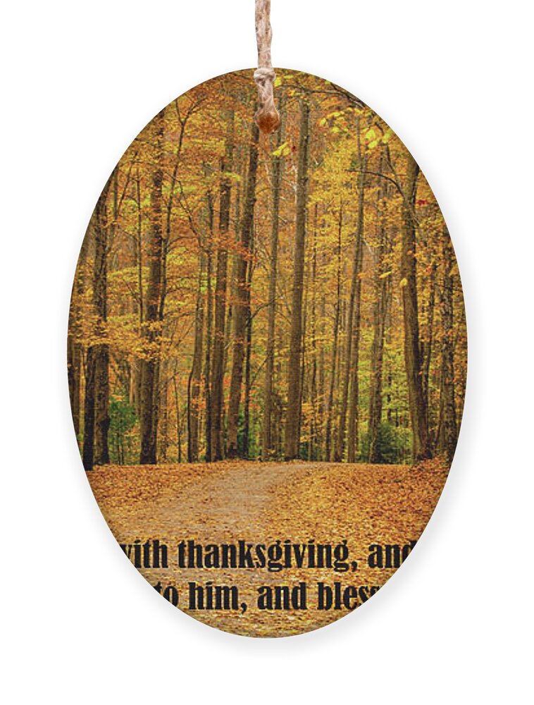 Fall Ornament featuring the photograph With Thanksgiving by Marcy Wielfaert