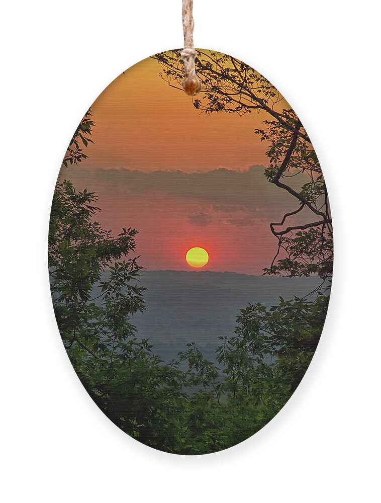 Sunset Ornament featuring the photograph Golden Glow Sunset Landscape by Christina Rollo