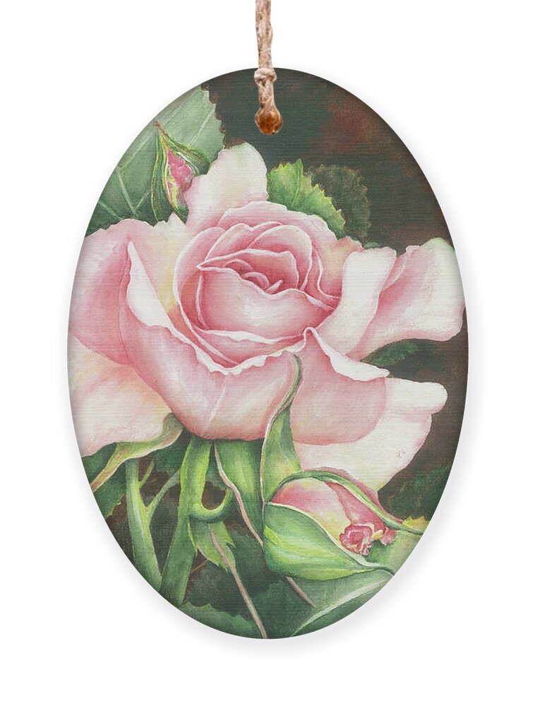 Rose Ornament featuring the painting Grace by Lori Taylor